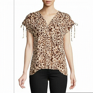 h by Halston Animal Print Blouse